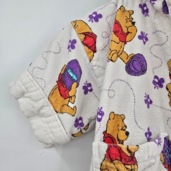 Vintage Coverups Kids Terry Cloth Hooded Winnie The Pooh Robe Swim Coverup Small - Picture 5 of 7
